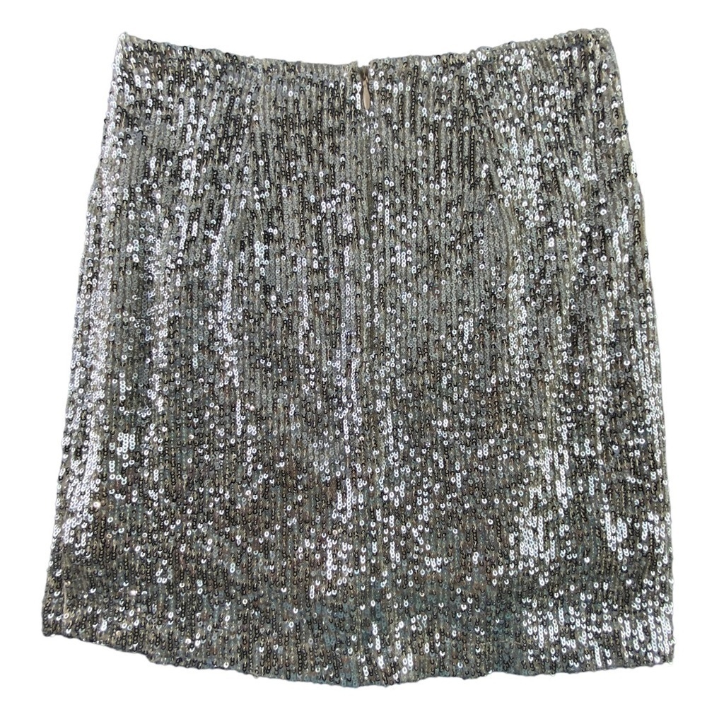 Love on a hanger silver sequin slit front mini skirt, 3 - Picture 2 of 10